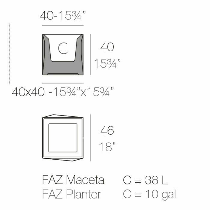 Vondom Faz planter CUBE. 40x40x40 cm Blumentopf